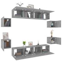 8-delige Tv-meubelset bewerkt hout grijs sonoma eikenkleurig - thumbnail
