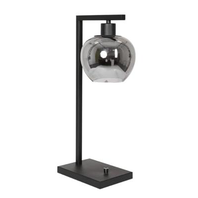 Steinhauer Zwarte tafellampLotus met rookglas - 3651ZW