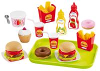 Ecoiffier voedsel en snackset + dienblad 25-delig - thumbnail