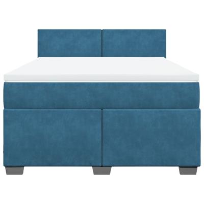 Boxspring met matras fluweel donkerblauw 140x200 cm - thumbnail