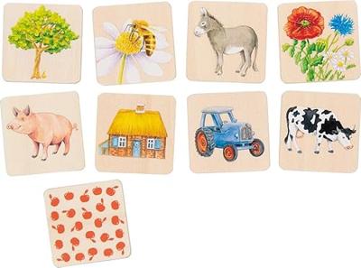 Goki houten memo op het platteland