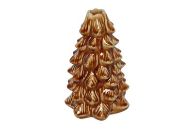 Kaarshouder everlands kunstkerstboom bruin Ø11xH19cm