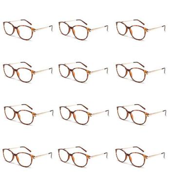 Spectrum 12 stuks leesbril havana/ goud assorti klassiek rond