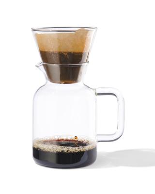 HEMA Koffiekan met filter Koffiebinkie glas 600ml