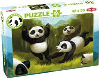 Tactic Puzzel - Spelende Pandaberen - 54 Stukjes - thumbnail