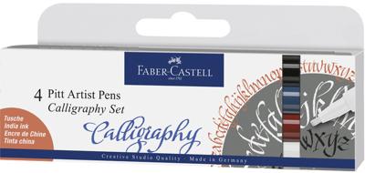 Faber Castell FC-167504 Tekenstift Faber-Castell Pitt Artist Pen Kalligrafieset Van 4st