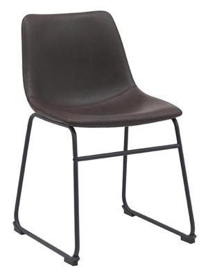 LABEL51 Eetkamerstoel Risto - Donkerbruin - PU-Leder - Black Frame