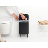 Brabantia Bo hi afvalemmer 7 liter met kunststof binnenemmer matt black - thumbnail