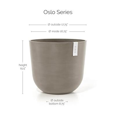Ecopots Oslo kunststof bloempot Taupe - Ø 42,8 cm