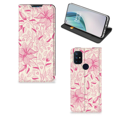 OnePlus Nord N10 5G Smart Cover Pink Flowers OnePlus Nord N10 5G Smart Cover Pink Flowers