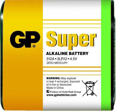 GP Super Alkaline 4,5V plat 3LR12 312A 3012430 GP Super Alkaline 4,5V plat 3LR12 312A 3012430