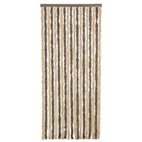 VidaXL Vliegengordijn 56x200 cm chenille donkerbruin en beige - thumbnail