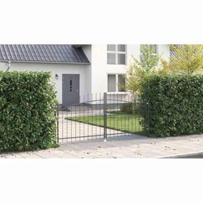 Tuinpoort met slot Grijs 125 x 300 cm Staal