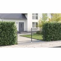 Tuinpoort met slot Grijs 125 x 300 cm Staal - thumbnail