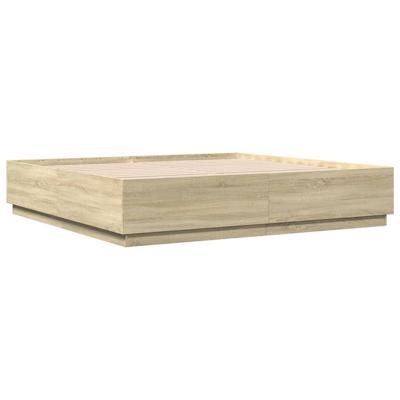 Bedframe bewerkt hout sonoma eikenkleurig 180x200 cm