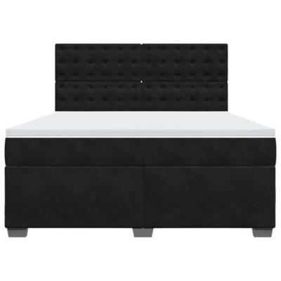 Boxspring met matras fluweel zwart 180x200 cm