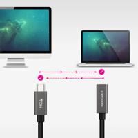 NANOCABLE 10.01.4402 - USB 3.2 Gen2 x 2 20 Gbps 3A-kabel, 4K/60Hz, USB-C mannelijk naar USB-C aansluiting, zwart, 2m - thumbnail