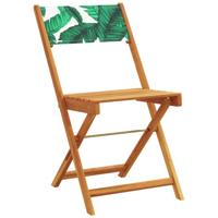 Tuinstoelen 6 st inklapbaar stof en massief hout groen - thumbnail