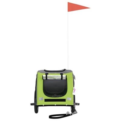 Hondenfietstrailer oxford stof en ijzer groen en grijs