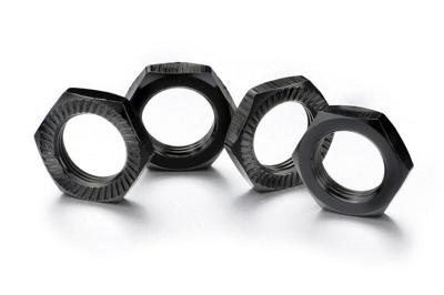 Wielmoeren 17mm (4), met ribbels - Zwart