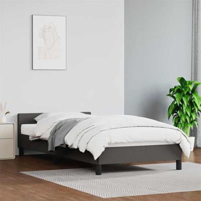 Bedframe met hoofdbord kunstleer grijs 100x200 cm Bedframe met hoofdbord kunstleer grijs 100x200 cm
