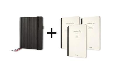 Sigel SI-CF133 Conceptum Flex Business Organiser A5 Zwart/Kunstleer + 3 Schriften