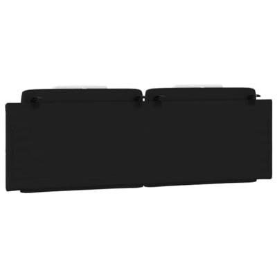 Hoofdbordkussen 160 cm kunstleer zwart en wit