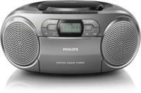 Philips Audio CD-Radiorekorder mit DAB+ (Dynamic Bass Boost, UKW-DAB+, CD, Kasseten-Deck) silber, AZB600/12 - thumbnail