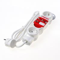 Verdeeldoos wit 4v m/aarde+snoer - thumbnail