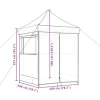 Partytent inklapbaar pop-up met 4 zijwanden taupe - thumbnail