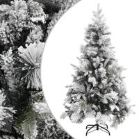 VidaXL Kerstboom met dennenappels en sneeuw 195 cm pvc en pe - thumbnail
