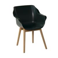 Hartman Tuinstoel 'Sophie Teak' met armleuning, kleur Donkergroen - thumbnail