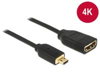 Delock 65687 Kabel High Speed HDMI met Ethernet - HDMI Micro-D male > HDMI-A female 3D 4K 20cm - thumbnail