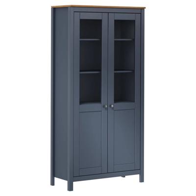 Hoge kast Hill 85x37x170,5 cm massief grenenhout grijs