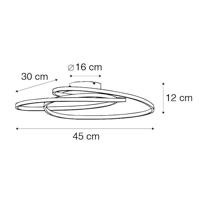 QAZQA Plafondlamp wit 45 cm incl. LED 3 staps dimbaar - Rowin - thumbnail