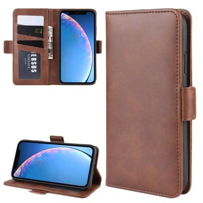Dual-Side magnetische Buckle horizontale Flip lederen case voor iPhone 11 met houder & kaartsleuven & portemonnee & fotolijstjes (bruin) Dual-Side magnetische Buckle horizontale Flip lederen case voor iPhone 11 met houder & kaartsleuven & portemonnee & fotolijstjes (bruin)