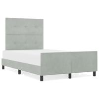Boxspringbed met hoofdeinde Lichtgrijs 120 x 200 cm Fluweel - thumbnail