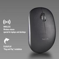 Wireless muis NGS SILENT MOUSE Zwart 1000 dpi (1 Stuks) - thumbnail
