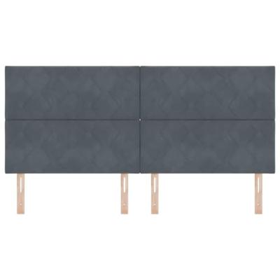 Hoofdbord Wandgemonteerd Geometrisch Donkergrijs 200 cm Fluweel