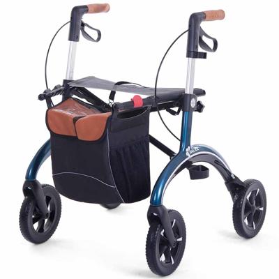 SALJOL Carbon rollator (5 kg) | Midnight blue | Zachte banden | Lichtgewicht | Gesloten tas | 4058789009048