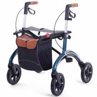 SALJOL Carbon rollator (5 kg) | Midnight blue | Zachte banden | Lichtgewicht | Gesloten tas | 4058789009048 - thumbnail