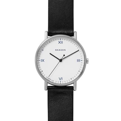 Horlogeband Skagen SKW6412 / Signature Leder Zwart 20mm