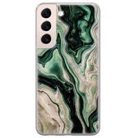 Samsung Galaxy S22 Plus siliconen hoesje - Green waves - thumbnail