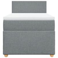 Boxspring met matras stof lichtgrijs 120x190 cm - thumbnail