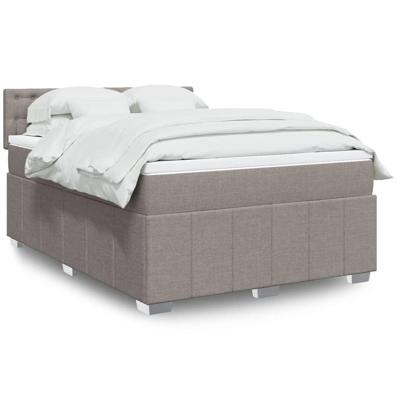 Boxspring met matras stof taupe 140x200 cm