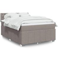 Boxspring met matras stof taupe 140x200 cm - thumbnail