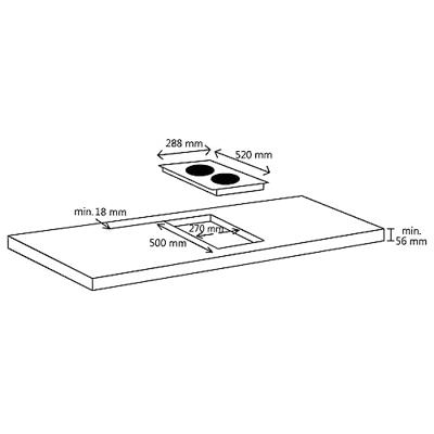 VidaXL Inductiekookplaat met 2 kookzones aanraakbediening 3500 w glas