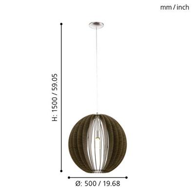 Eglo Landelijke hanglampCossano 50cm donkerbruin - 94636