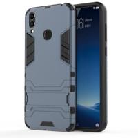 Schokbestendige PC + TPU Case voor Huawei Honor 8C met houder (marineblauw) - thumbnail