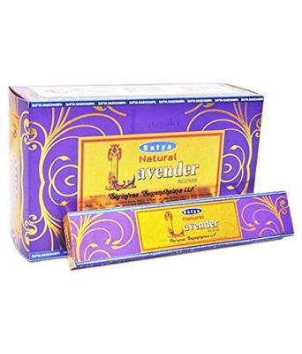 Satya Natural Lavender wierook stokjes ca 15 stokjes per doosje Satya Natural Lavender wierook stokjes ca 15 stokjes per doosje